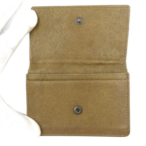 ボッテガヴェネタ イントレチャート トリコカラー カードケース 名刺入れ ブラウン 0155 【中古】BOTTEGA VENETA