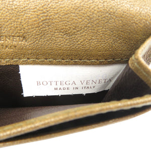 ボッテガヴェネタ イントレチャート トリコカラー カードケース 名刺入れ ブラウン 0155 【中古】BOTTEGA VENETA