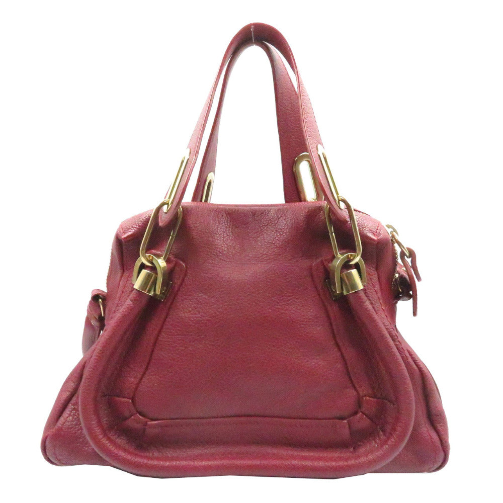 美品 クロエ パラティ スモール ベリーカップケーキ レッド レザー 2WAY ショルダーバッグ ハンドバッグ 0162 【中古】 Chloe
