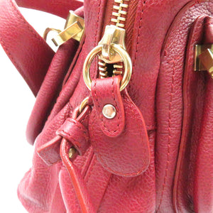 美品 クロエ パラティ スモール ベリーカップケーキ レッド レザー 2WAY ショルダーバッグ ハンドバッグ 0162 【中古】 Chloe