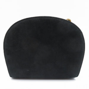 フェラガモ ガンチーニ チェーンショルダーバッグ ブラック スウェード ゴールド金具 0164【中古】Salvatore Ferragamo