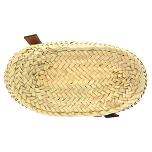 新品同様 ロエベ × スタジオ ジブリ バスケットバッグ スモール 籠 カーフ ヤシの葉 ブラウン ハンドバッグ カゴバッグ  0174 【中古】 LOEWE × STUDIO GHIBLI