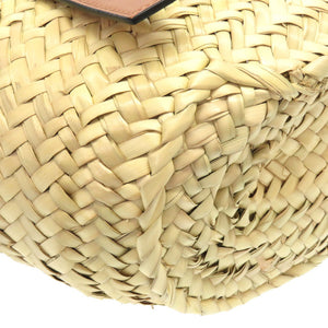 新品同様 ロエベ × スタジオ ジブリ バスケットバッグ スモール 籠 カーフ ヤシの葉 ブラウン ハンドバッグ カゴバッグ  0174 【中古】 LOEWE × STUDIO GHIBLI