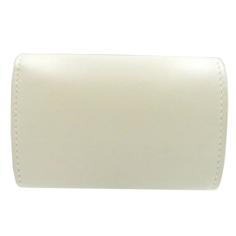 新品同様 サンローランパリ レザー ベージュ ゴールド金具 637420 コンパクトウォレット 三つ折り財布 637420 財布 0218 【中古】 SAINT LAURENT