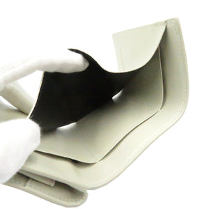 新品同様 サンローランパリ レザー ベージュ ゴールド金具 637420 コンパクトウォレット 三つ折り財布 637420 財布 0218 【中古】 SAINT LAURENT