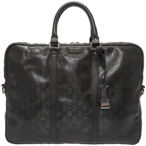美品 グッチ GGインプリメ ブリーフケース ビジネスバッグ 201480 ブラック 黒 0234【中古】GUCCI メンズ