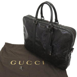 美品 グッチ GGインプリメ ブリーフケース ビジネスバッグ 201480 ブラック 黒 0234【中古】GUCCI メンズ