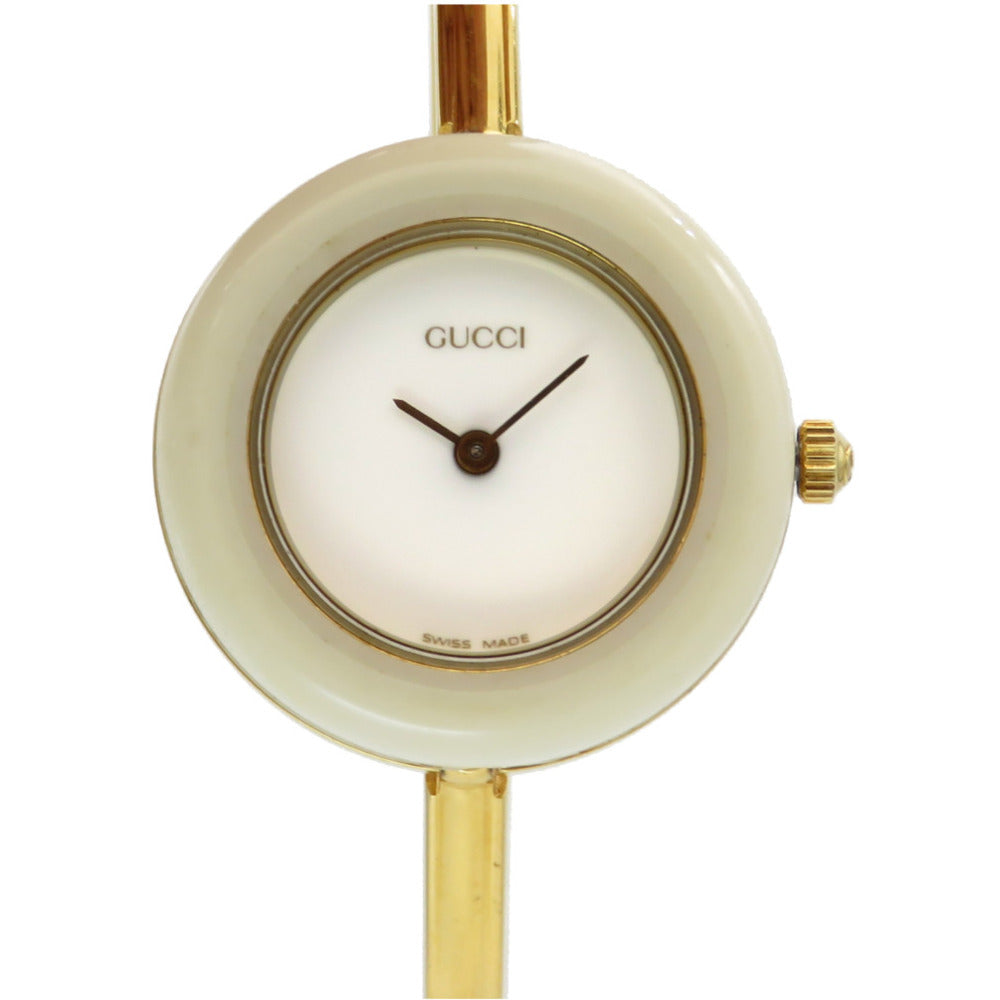 グッチ チェンジベゼル 11/12.2 クオーツ  腕時計 /GP ホワイト 白文字盤 0325【中古】GUCCI メンズ