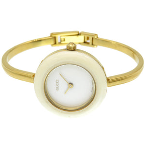 グッチ チェンジベゼル 11/12.2 クオーツ  腕時計 /GP ホワイト 白文字盤 0325【中古】GUCCI メンズ