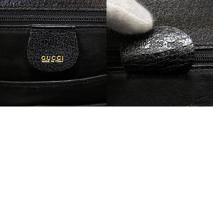 美品 グッチ バンブー レザー ブラック 2WAY ハンドバッグ バッグ 黒 0361 【中古】 GUCCI