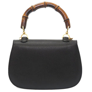 美品 グッチ バンブー レザー ブラック 2WAY ハンドバッグ バッグ 黒 0361 【中古】 GUCCI