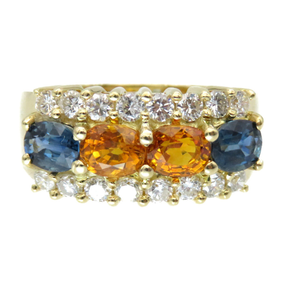 新品同様 サファイア S2.45ct / ダイヤ D0.69ct K18YG 7.6g リング 指輪 イエローゴールド 12号 ゴールド 0004【中古】ジュエリー アクセサリー レディース