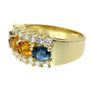 新品同様 サファイア S2.45ct / ダイヤ D0.69ct K18YG 7.6g リング 指輪 イエローゴールド 12号 ゴールド 0004【中古】ジュエリー アクセサリー レディース