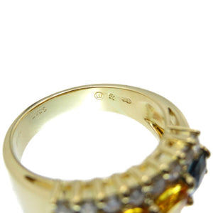新品同様 サファイア S2.45ct / ダイヤ D0.69ct K18YG 7.6g リング 指輪 イエローゴールド 12号 ゴールド 0004【中古】ジュエリー アクセサリー レディース