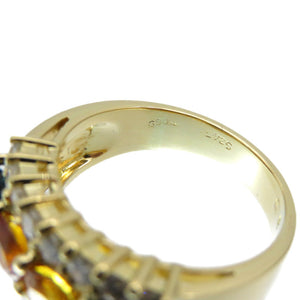 新品同様 サファイア S2.45ct / ダイヤ D0.69ct K18YG 7.6g リング 指輪 イエローゴールド 12号 ゴールド 0004【中古】ジュエリー アクセサリー レディース