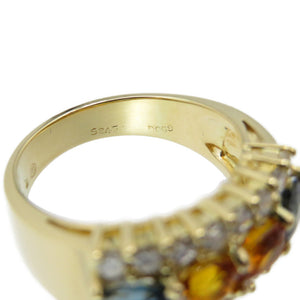 新品同様 サファイア S2.45ct / ダイヤ D0.69ct K18YG 7.6g リング 指輪 イエローゴールド 12号 ゴールド 0004【中古】ジュエリー アクセサリー レディース