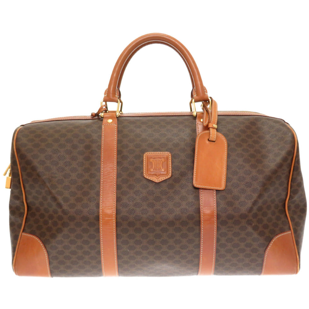 セリーヌ マカダム ボストンバッグ オールド ヴィンテージ ブラウン 0028【中古】CELINE