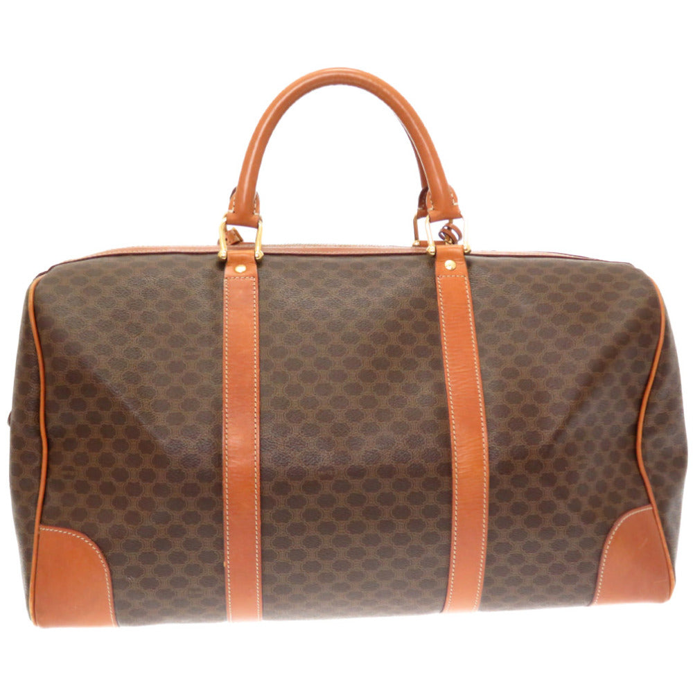 セリーヌ マカダム ボストンバッグ オールド ヴィンテージ ブラウン 0028【中古】CELINE