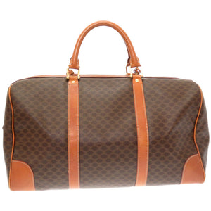 セリーヌ マカダム ボストンバッグ オールド ヴィンテージ ブラウン 0028【中古】CELINE