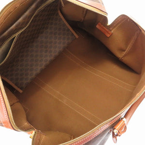 セリーヌ マカダム ボストンバッグ オールド ヴィンテージ ブラウン 0028【中古】CELINE