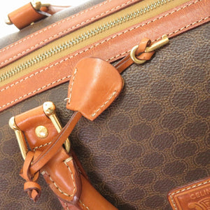 セリーヌ マカダム ボストンバッグ オールド ヴィンテージ ブラウン 0028【中古】CELINE