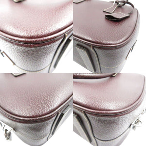 プラダ ミニボストン ブラウン レザー シルバー金具 ミニボストンバッグ ハンドバッグ バッグ 茶 0094 【中古】 PRADA