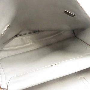 プラダ バイカラー ブラウン グレー レザー シルバー金具 ハンドバッグ バッグ 灰色 茶 0096 【中古】 PRADA