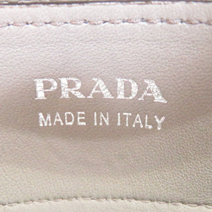 プラダ バイカラー ブラウン グレー レザー シルバー金具 ハンドバッグ バッグ 灰色 茶 0096 【中古】 PRADA