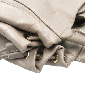 サルヴァトーレ フェラガモ ヴァラ リボン レザー グレー ゴールド金具 E-21 D394E 巾着 ハンドバッグ バッグ 0097 【中古】 Salvatore Ferragamo