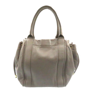 サルヴァトーレ フェラガモ ヴァラ リボン レザー グレー ゴールド金具 E-21 D394E 巾着 ハンドバッグ バッグ 0097 【中古】 Salvatore Ferragamo