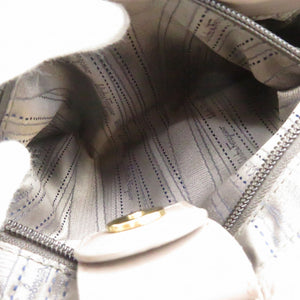 サルヴァトーレ フェラガモ ヴァラ リボン レザー グレー ゴールド金具 E-21 D394E 巾着 ハンドバッグ バッグ 0097 【中古】 Salvatore Ferragamo