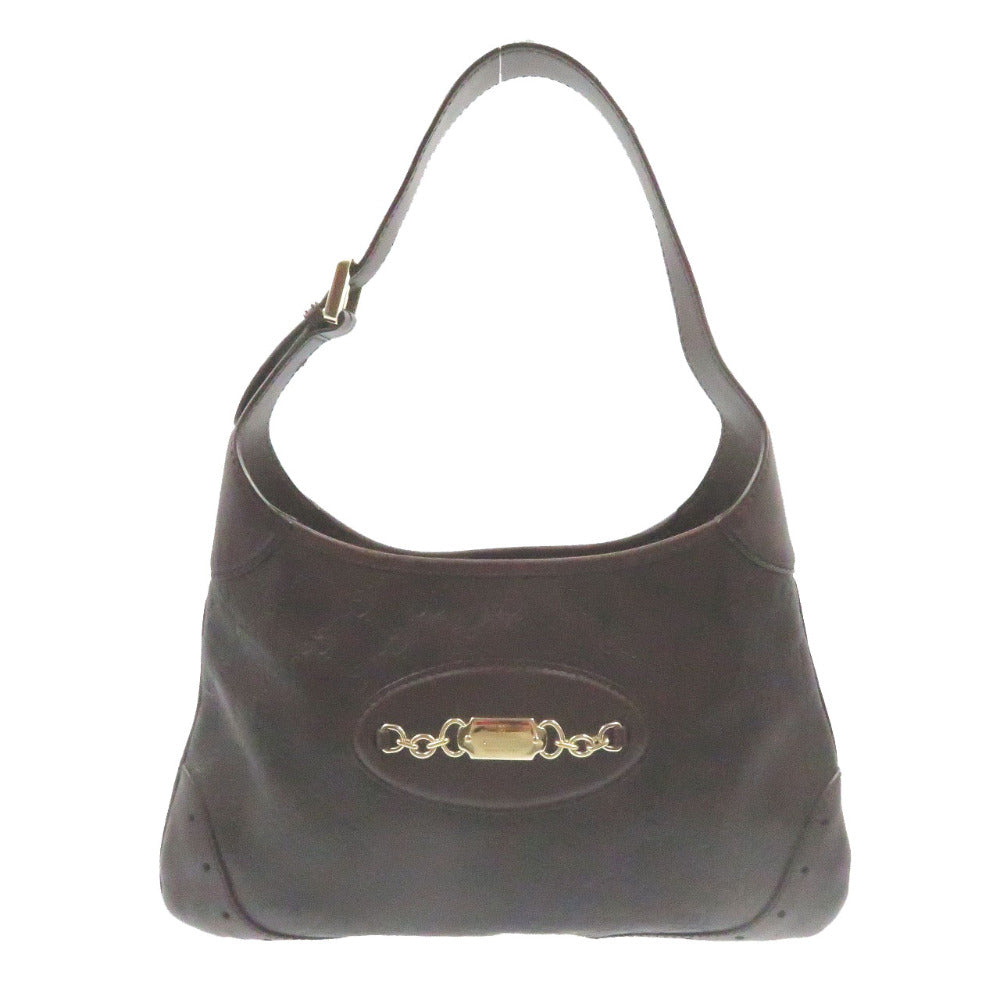 グッチ グッチシマ 145778 ワンショルダーバッグ ハンドバッグ ブラウン ゴールド金具 【中古】0098