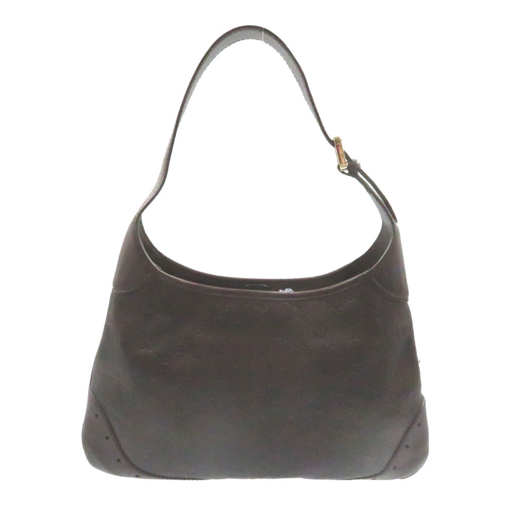 グッチ グッチシマ 145778 ワンショルダーバッグ ハンドバッグ ブラウン ゴールド金具 【中古】0098