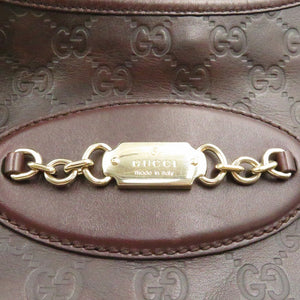 グッチ グッチシマ 145778 ワンショルダーバッグ ハンドバッグ ブラウン ゴールド金具 【中古】0098