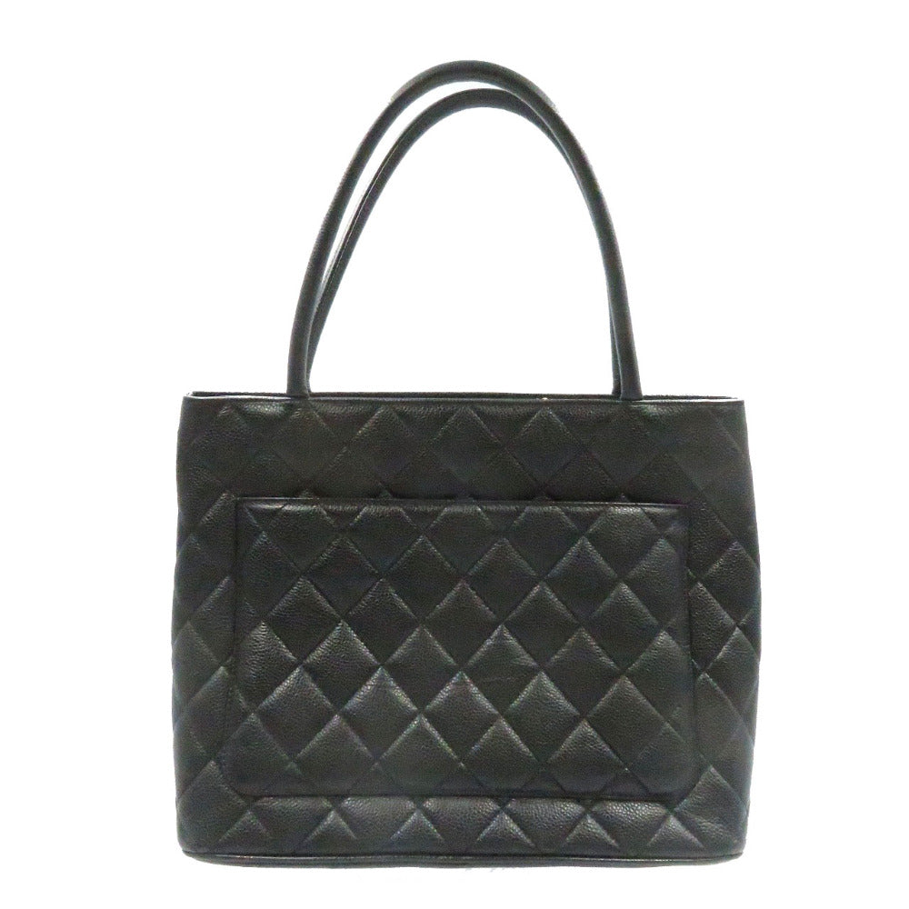 シャネル キャビアスキン ブラック 復刻トート 番台 ココマーク ハンドバッグ ゴールド金具 黒 0105 【中古】 CHANEL
