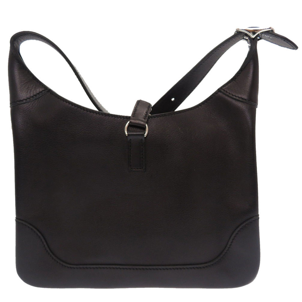 美品 エルメス トリムデュオ24 ヴォーエバーグレイン ブラック シルバー金具 Y刻印(2020年製) ショルダーバッグ バッグ 黒 0134 【中古】 HERMES