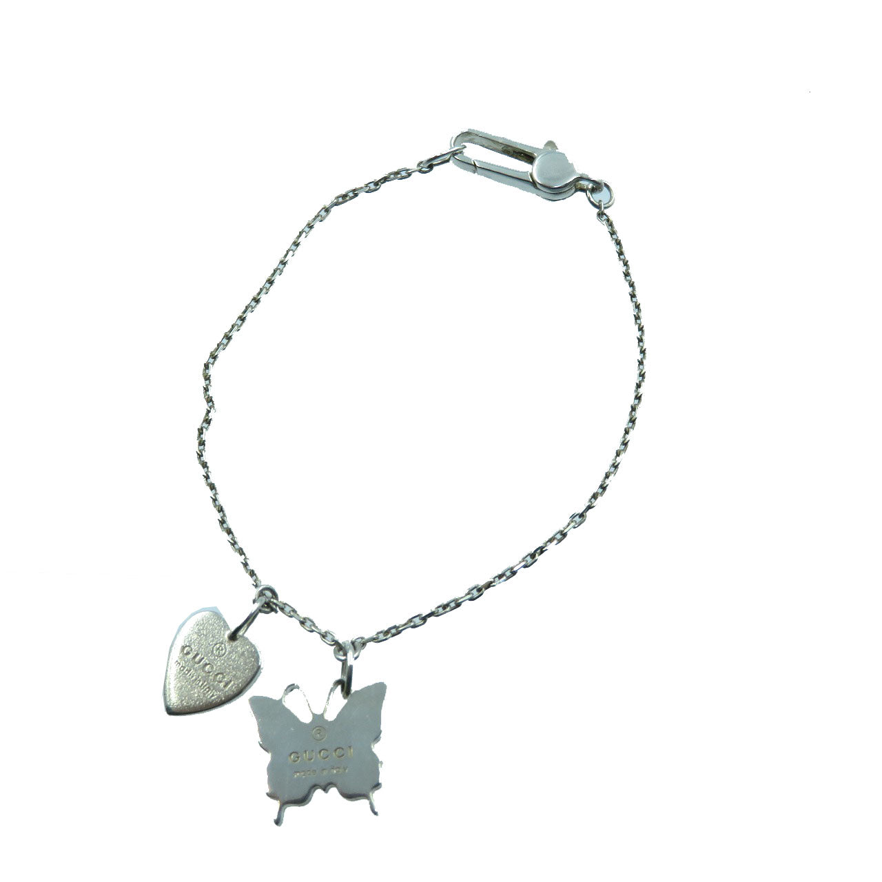 グッチ バタフライ ハート シルバー925 ブレスレット アクセサリー 0142 【中古】 GUCCI
