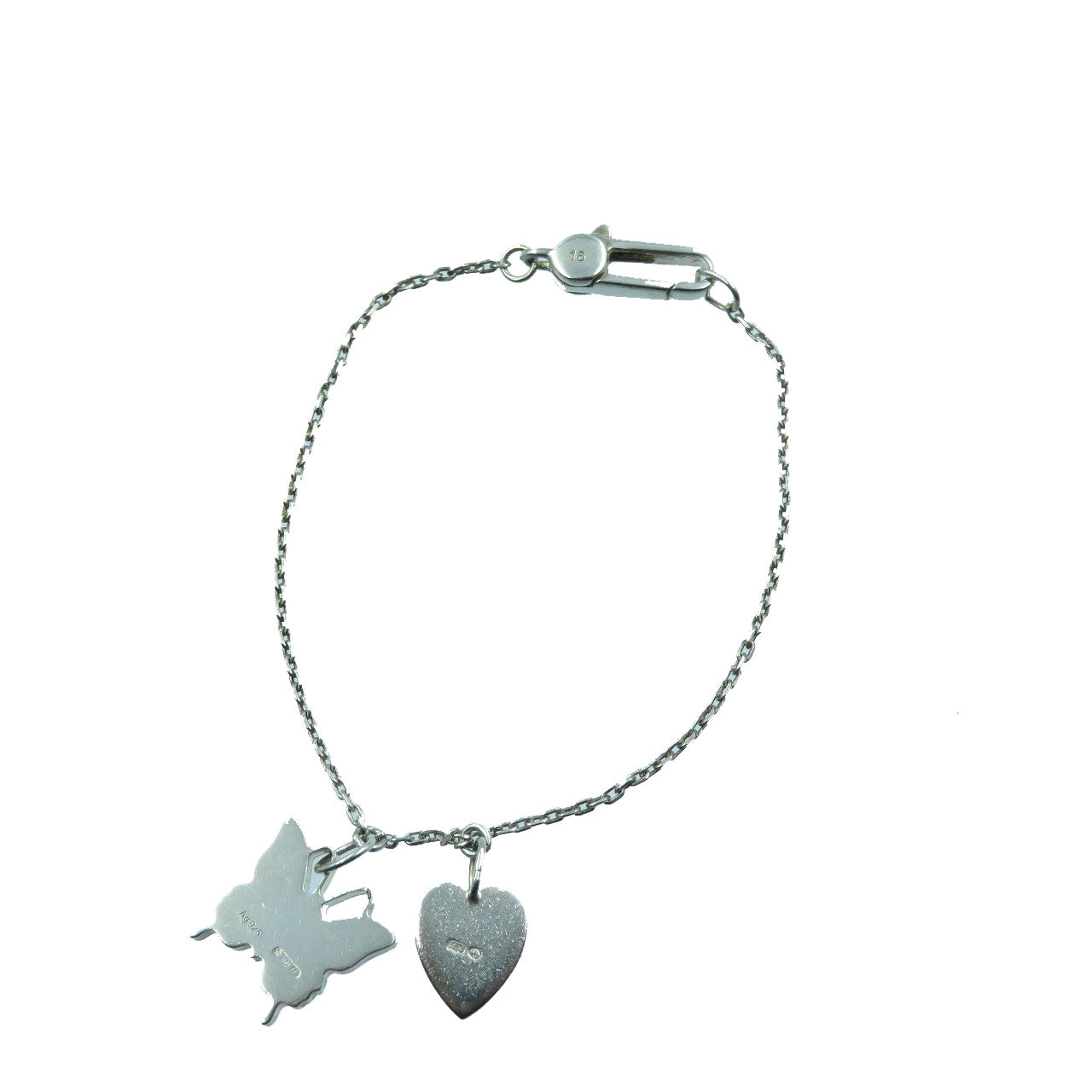 グッチ バタフライ ハート シルバー925 ブレスレット アクセサリー 0142 【中古】 GUCCI