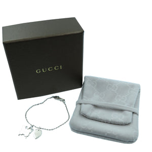 グッチ バタフライ ハート シルバー925 ブレスレット アクセサリー 0142 【中古】 GUCCI