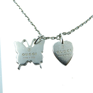 グッチ バタフライ ハート シルバー925 ブレスレット アクセサリー 0142 【中古】 GUCCI
