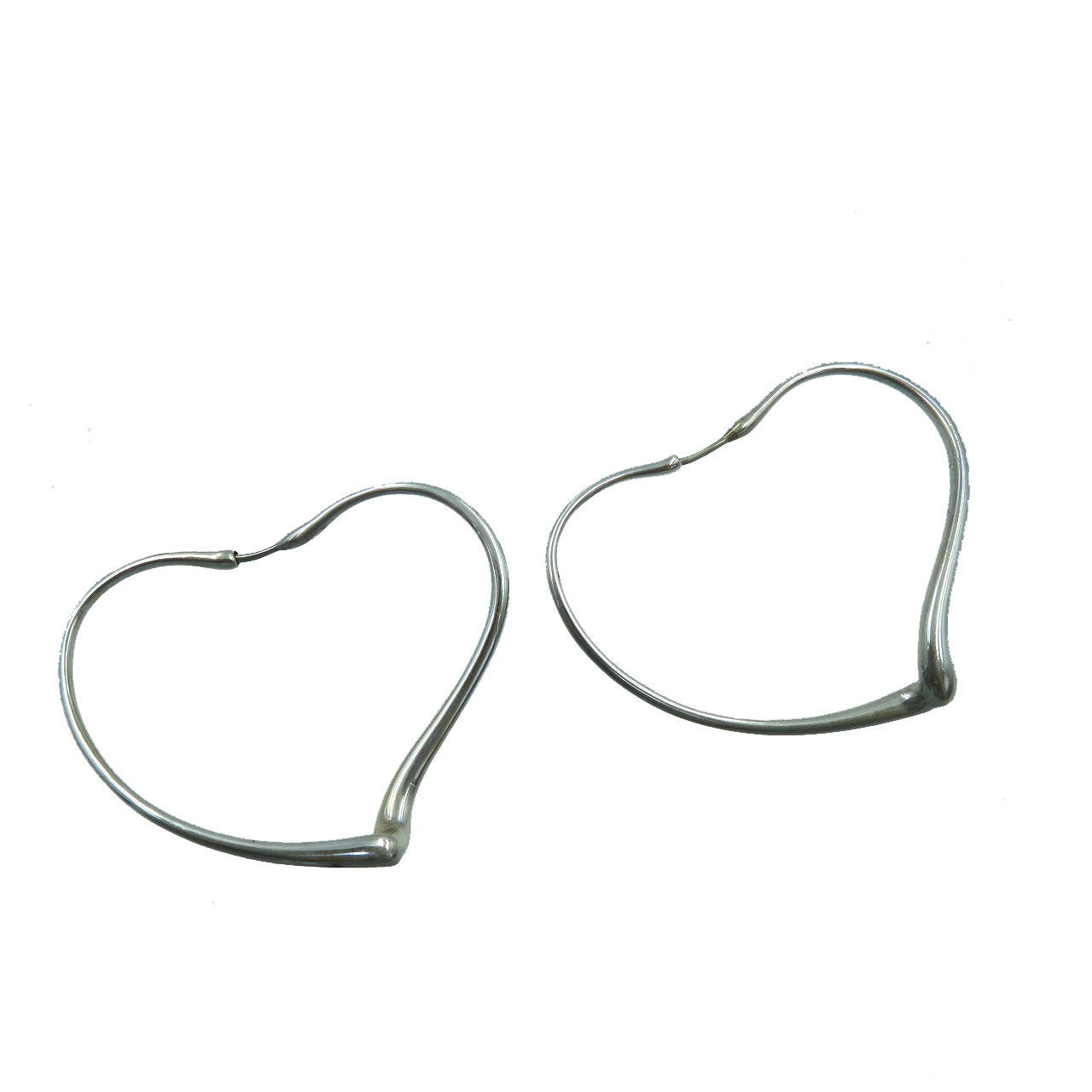 ティファニー オープンハート フープ ピアス エルサ ペレッティ シルバー925 ミディアム 0147【中古】TIFFANY&Co.