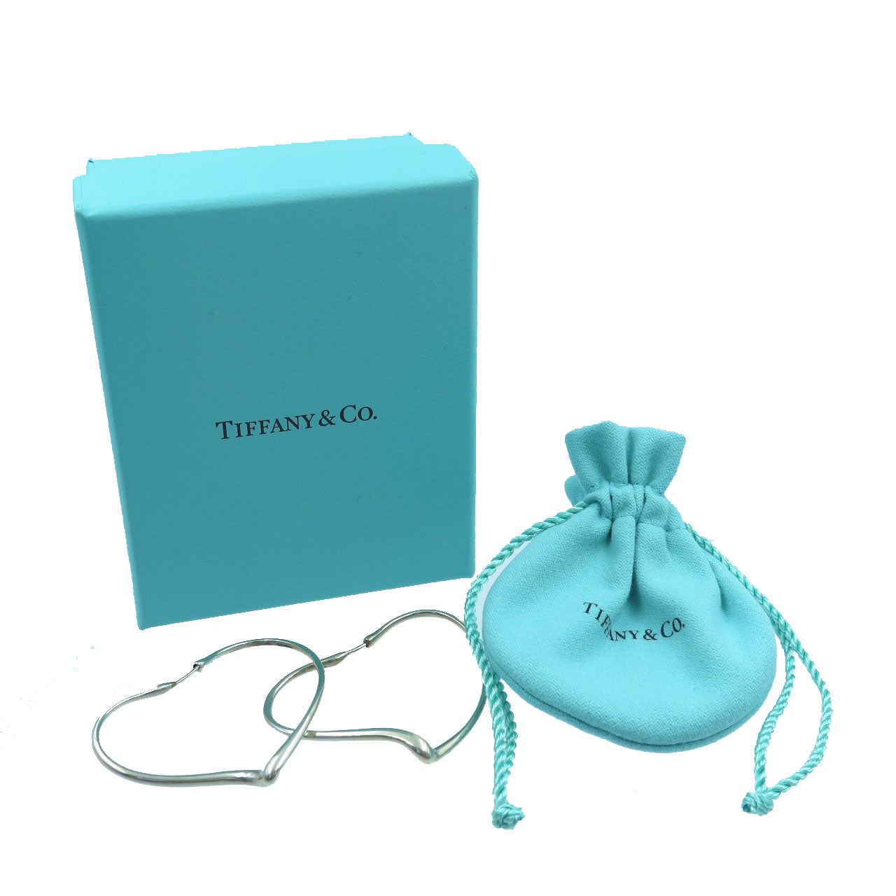 ティファニー オープンハート フープ ピアス エルサ ペレッティ シルバー925 ミディアム 0147【中古】TIFFANY&Co.