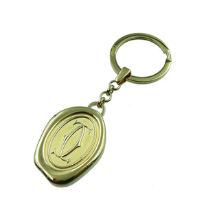 美品 カルティエ デコール CCロゴ キーホルダー キーリング チャーム ゴールド メタル 0149【中古】Cartier