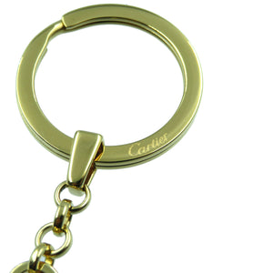 美品 カルティエ デコール CCロゴ キーホルダー キーリング チャーム ゴールド メタル 0149【中古】Cartier