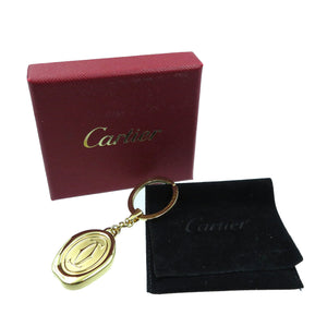美品 カルティエ デコール CCロゴ キーホルダー キーリング チャーム ゴールド メタル 0149【中古】Cartier