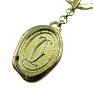 美品 カルティエ デコール CCロゴ キーホルダー キーリング チャーム ゴールド メタル 0149【中古】Cartier