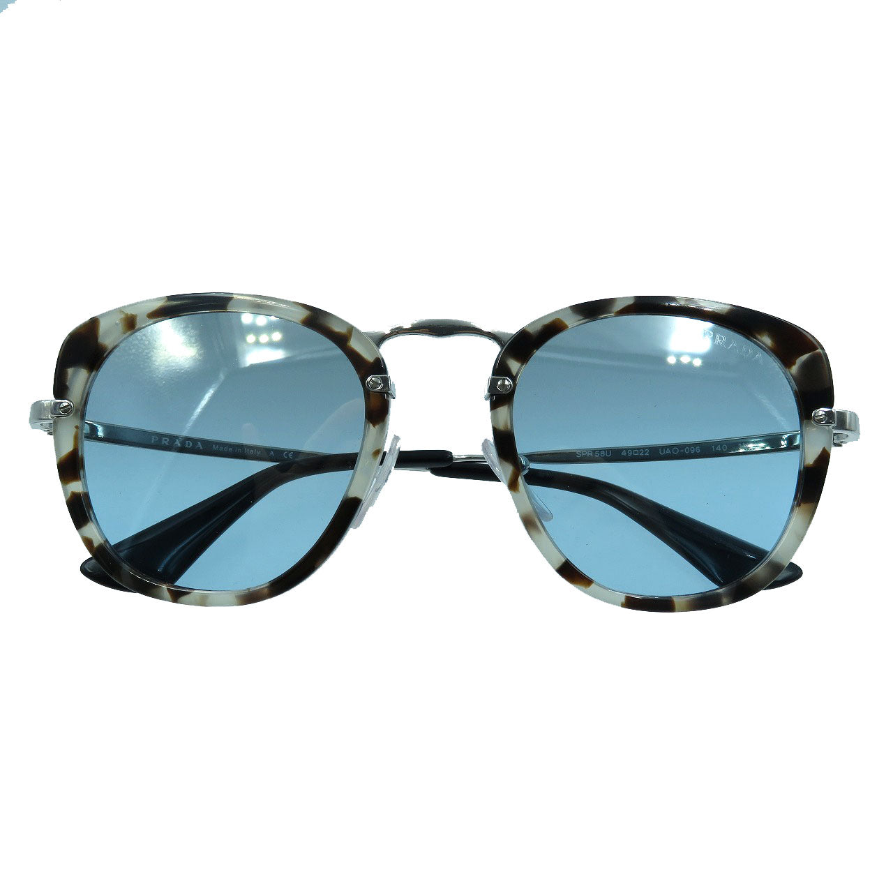 美品 プラダ サングラス SPR58U ブラウン 茶 アイウエア シルバー金具 0152【中古】PRADA