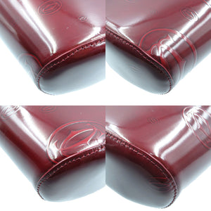 カルティエ ハッピーバースデー レザー ボルドー シルバー金具 ワンショルダー ハンドバッグ レッド 赤 0160 【中古】 Cartier