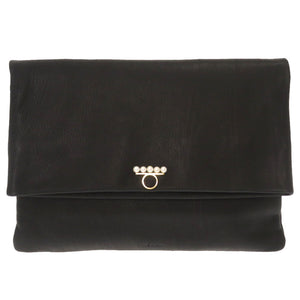 美品 タサキ バランス パール レザー ブラック クラッチバッグ バッグ 黒 0172 【中古】 TASAKI レディース