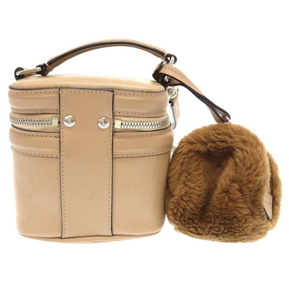 美品 ハンティング ワールド レザー ベージュ バニティバッグ 2WAY ショルダーバッグ バッグ ポーチ付 0198 【中古】 HUNTING WORLD